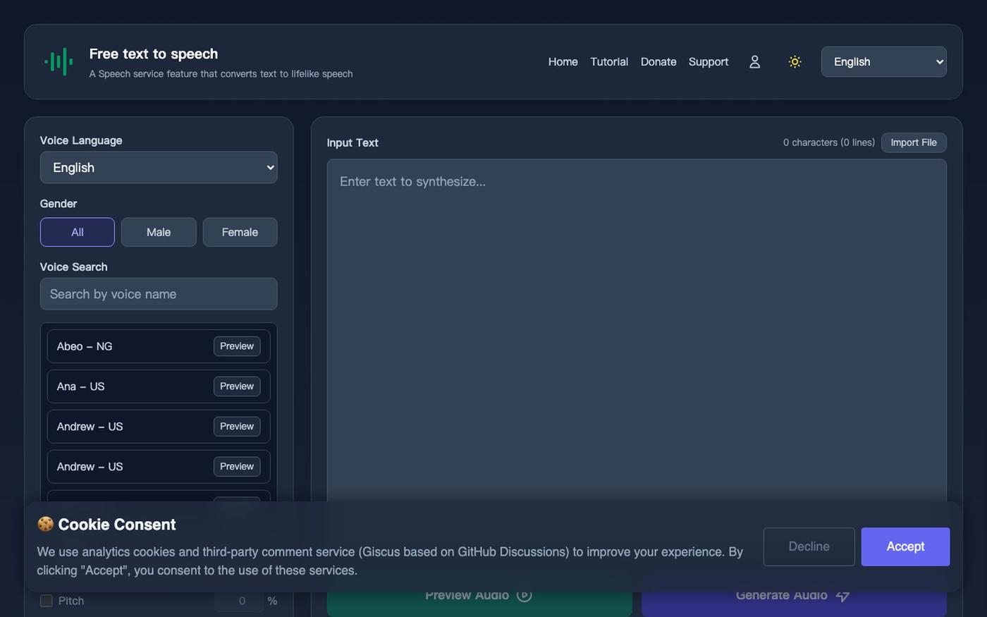 Free Text to Speech Online — screenshot