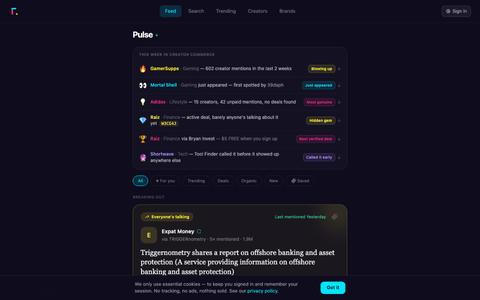 That's The One — Creator Commerce Intelligence Feed — That's The One — screenshot