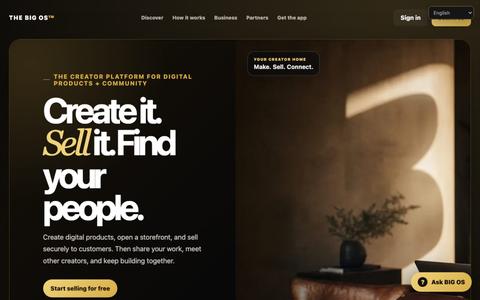 The BIG OS™ | Create, sell, connect, and grow — screenshot