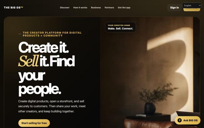 The BIG OS™ | Create, sell, connect, and grow — screenshot
