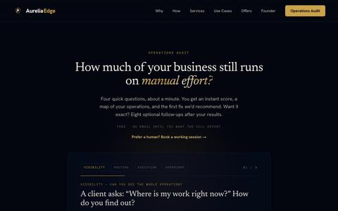 The Operations Audit: 4 Quick Questions, Instant Score | Aurelia Edge — screenshot