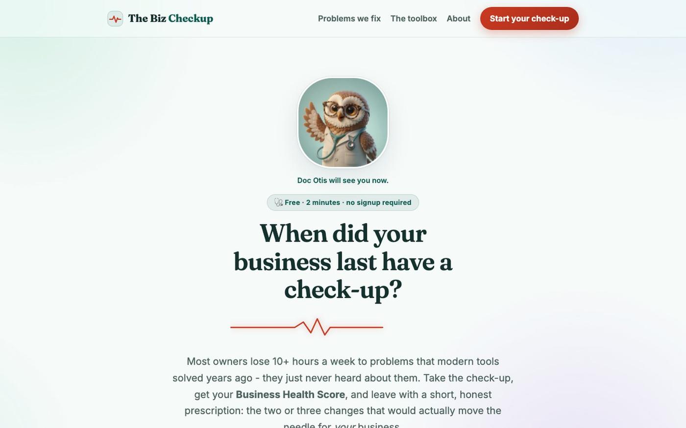 The Biz Checkup - Find out what your business is missing — screenshot