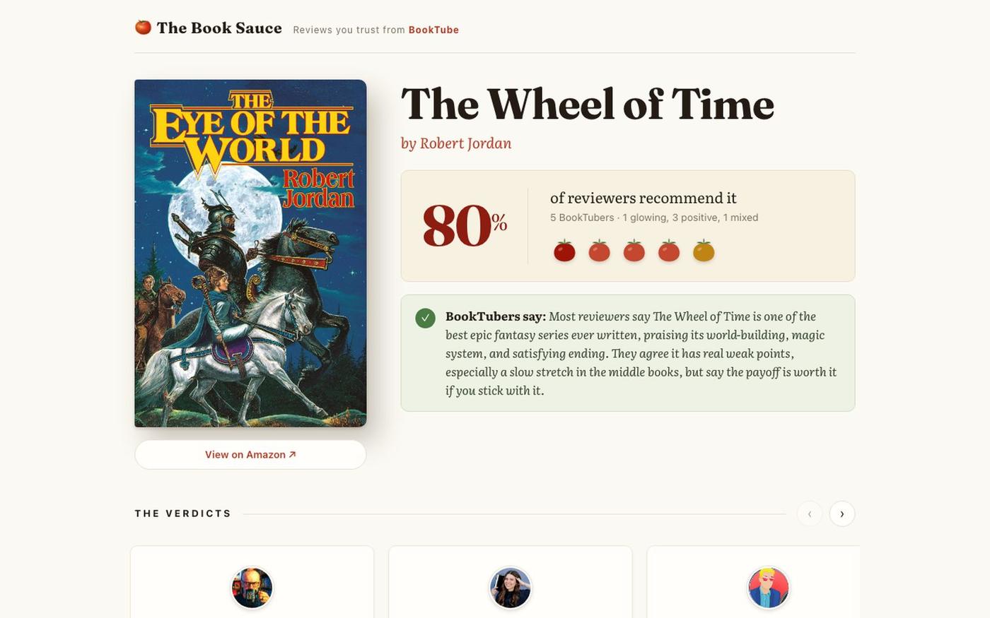 The Wheel of Time Reviews — 80% on BookTube | The Book Sauce — screenshot