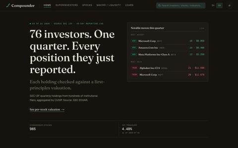 Compounder — Smart-money holdings × valuation — screenshot
