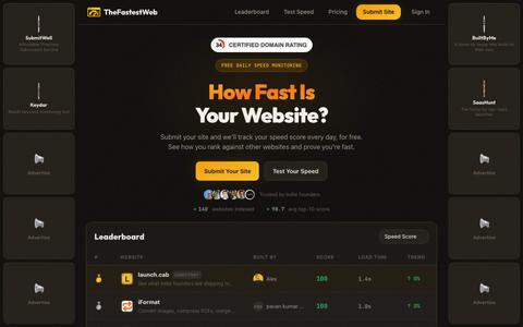 TheFastestWeb: Speed Rankings for the Web — screenshot