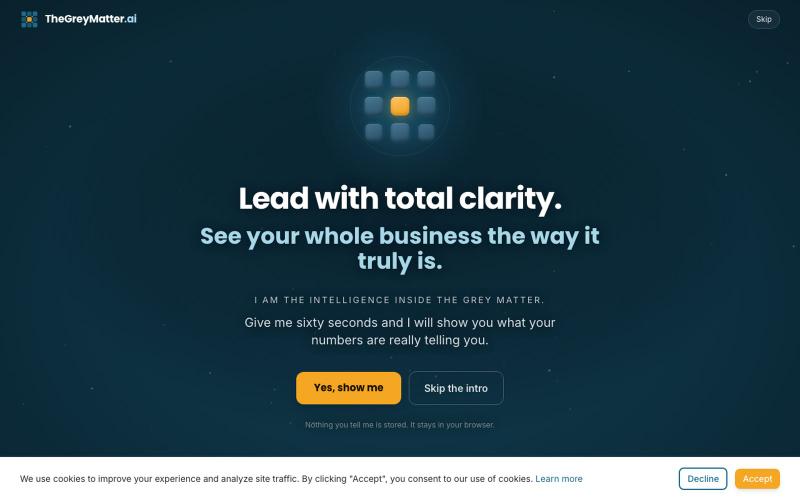The Grey Matter | AI-Powered Business Observability Platform — screenshot
