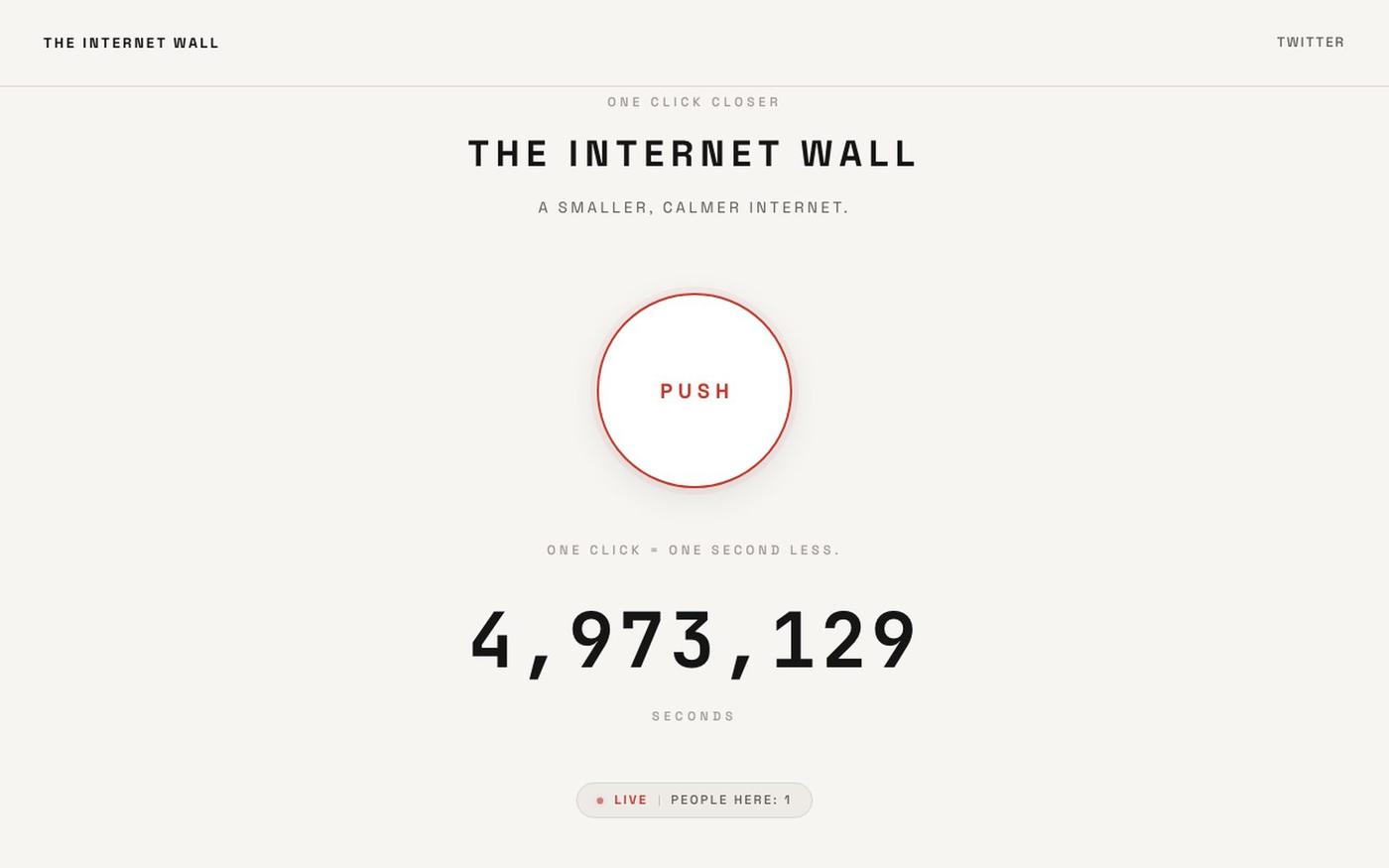 THE INTERNET WALL — screenshot