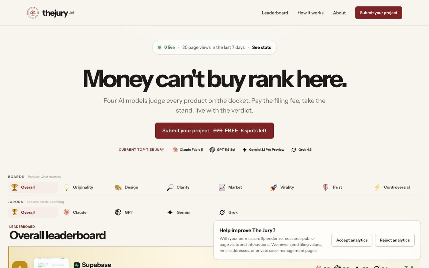 Money can't buy rank here · thejury.lol — screenshot