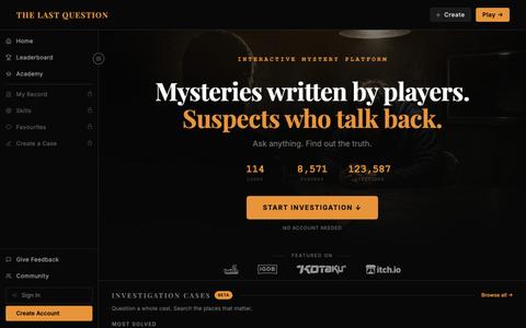 The Last Question | Interactive Mystery & Detective Game — screenshot