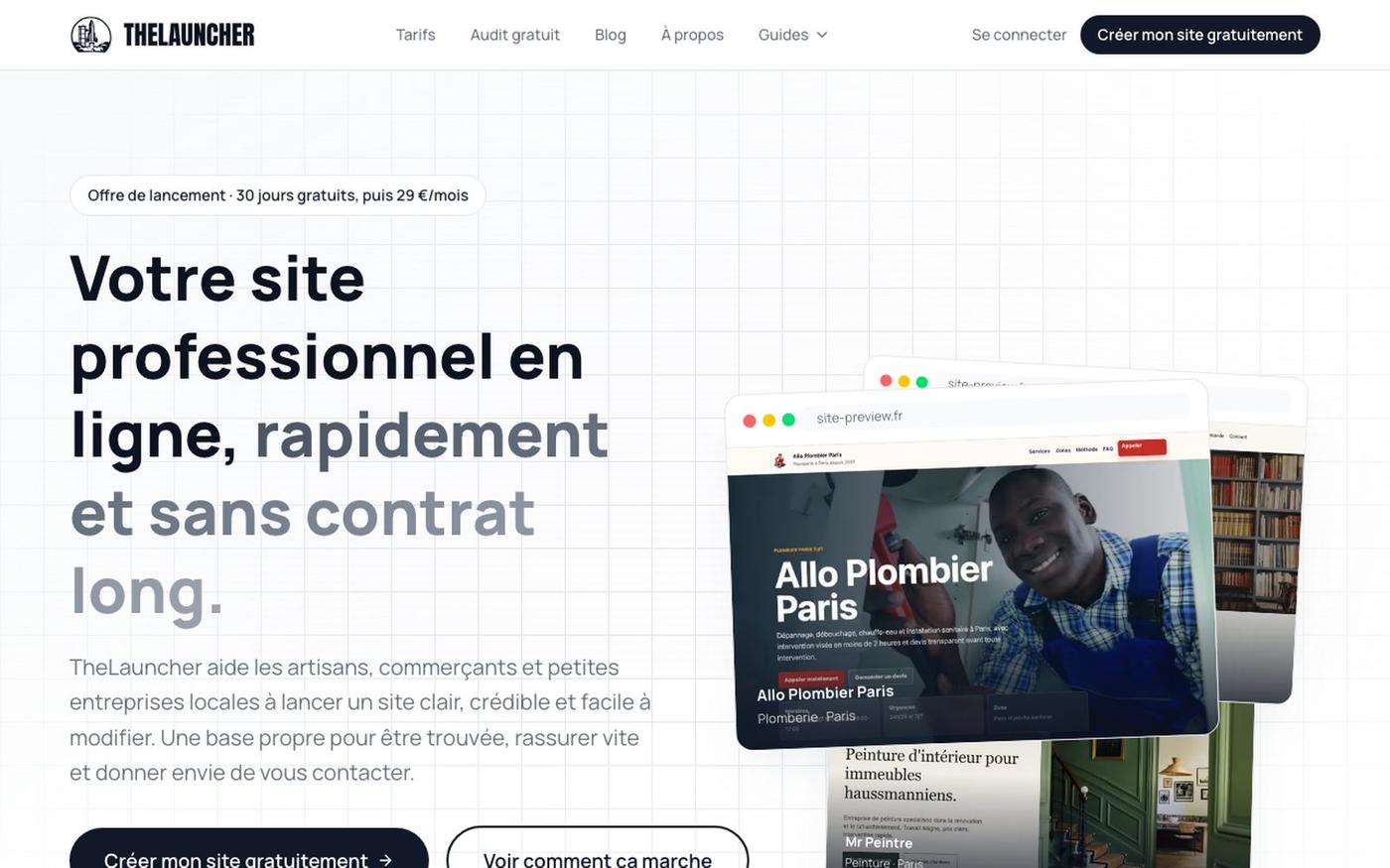 Site professionnel pour petites entreprises | TheLauncher — screenshot