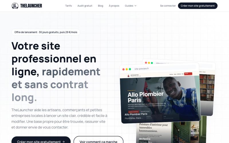Site professionnel pour petites entreprises | TheLauncher — screenshot