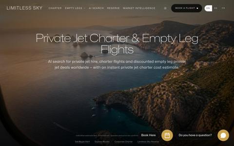 LIMITLESS SKY - Premium Private Jet Charter & Easy Empty Leg Search — screenshot