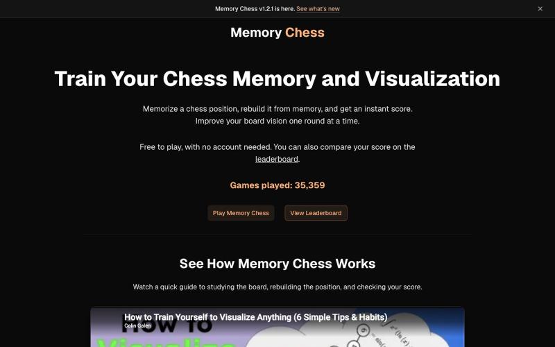 Memory Chess: Free Chess Memory and Visualization Game — screenshot