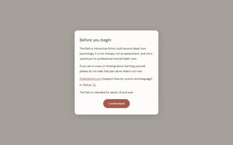 The Path — An Interactive Self-Understanding Journey — screenshot