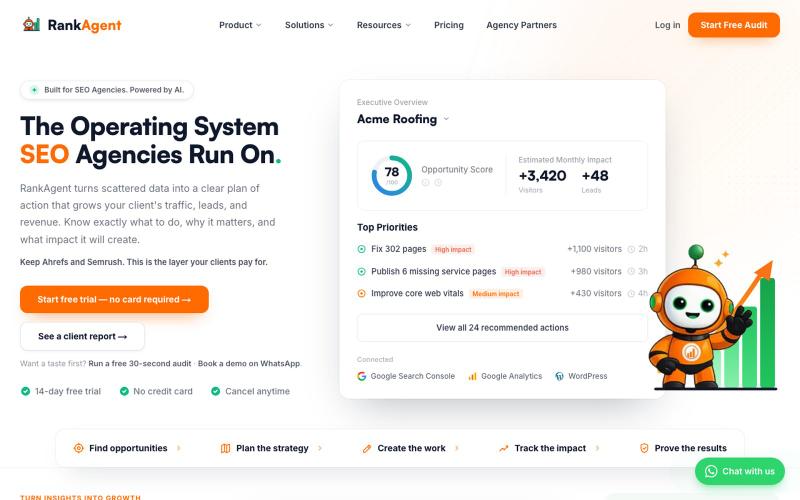 Free SEO Audit & AI SEO Agency in Your Pocket | RankAgent — screenshot