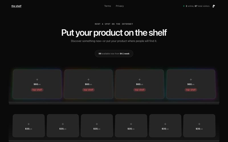 the shelf — Products worth discovering — screenshot