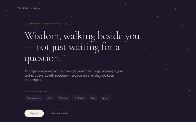 The Spiritual School — Daily AI Wisdom & Reflection — screenshot