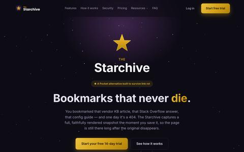 The Starchive — Bookmarks that never die — screenshot