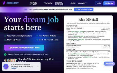 TailorCV - Everything You Need to Get Hired — screenshot