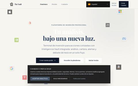 The Vault — Análisis de acciones, cartera e inteligencia para inversores — screenshot