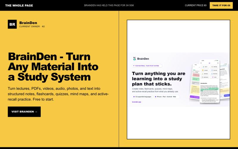 The Whole Page — One Company Owns This Page — screenshot