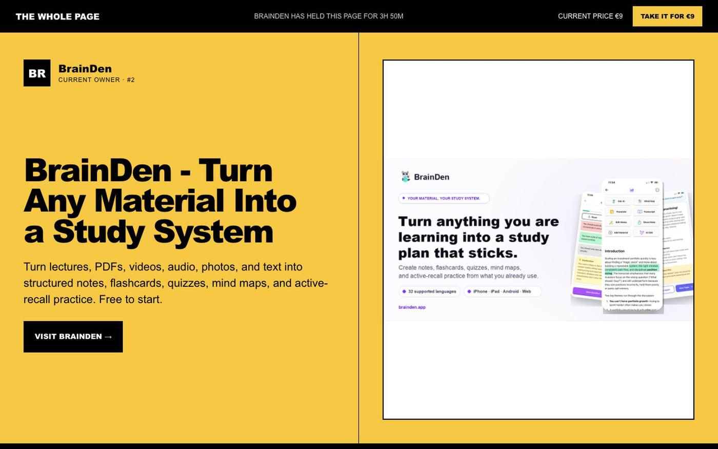 The Whole Page — One Company Owns This Page — screenshot