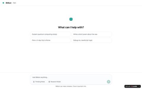 BMbot — AI Assistant with Thinking Mode — screenshot