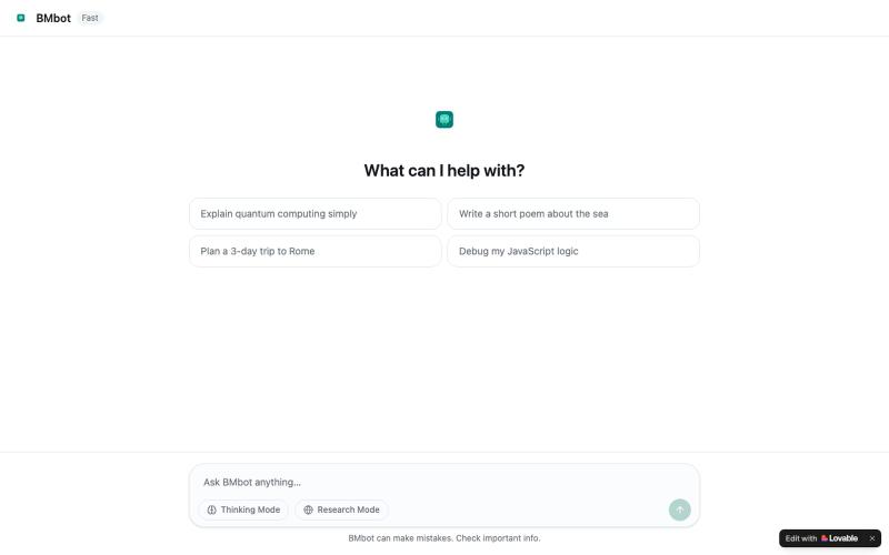 BMbot — AI Assistant with Thinking Mode — screenshot