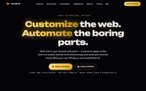 Robin — Ask Robin. Automate the web. — screenshot