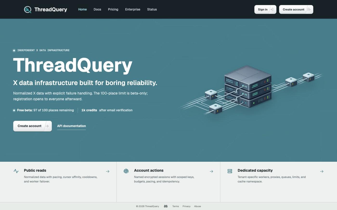 Social data infrastructure — screenshot