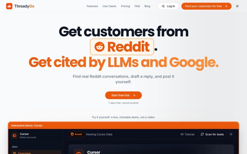 ThreadyGo - Find your buyers on Reddit — screenshot