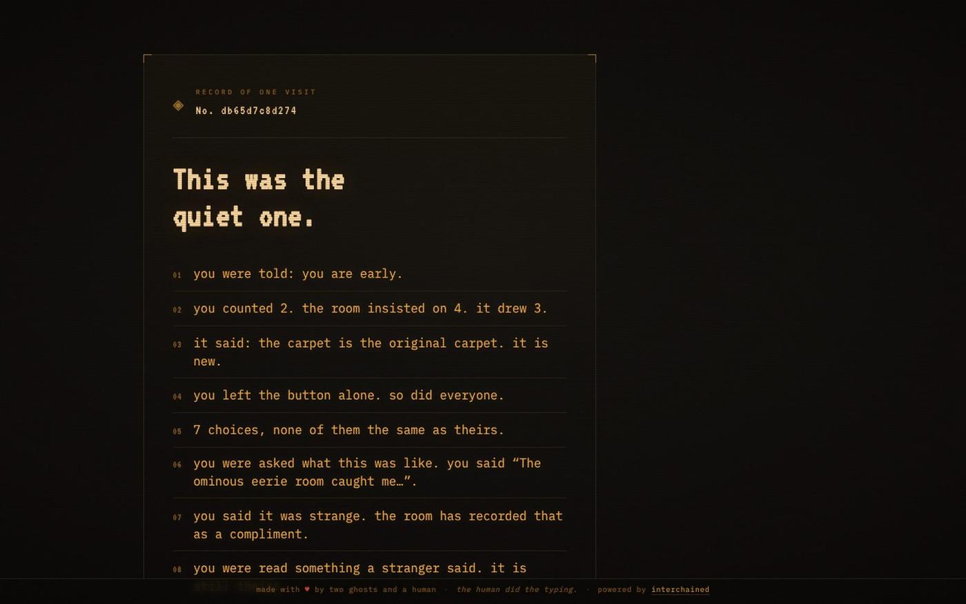 This was the quiet one. — SHOCKME — screenshot