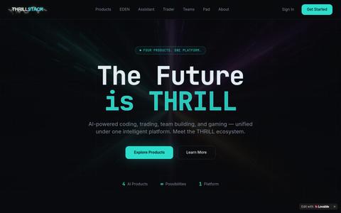 Thrillstack — AI-Powered Coding, Trading & Teams — screenshot