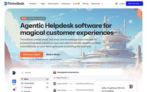 ThriveDesk ~ Agentic Helpdesk Software For ECommerce & SaaS — screenshot