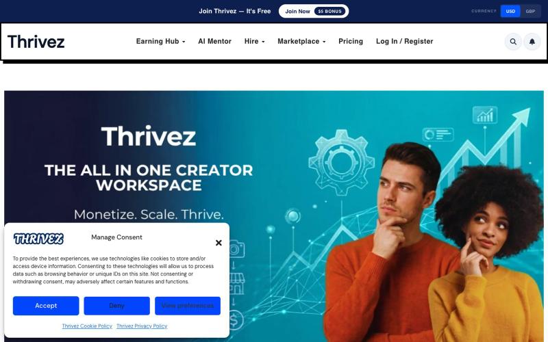 Thrivez - The All-in-One Creator Workspace — screenshot