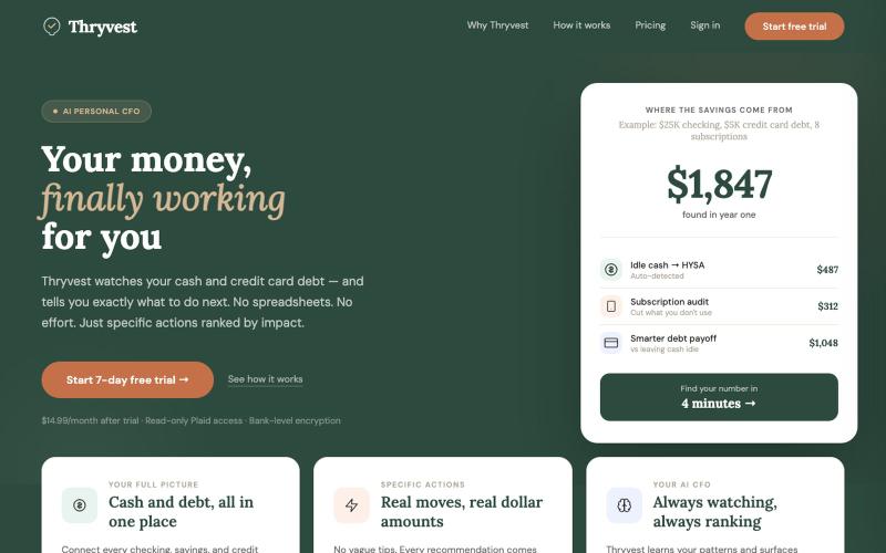 Thryvest — Your money, finally working for you — screenshot