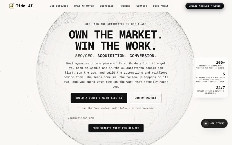Tide AI Advisory | Managed SEO, GEO & AI Marketing — screenshot