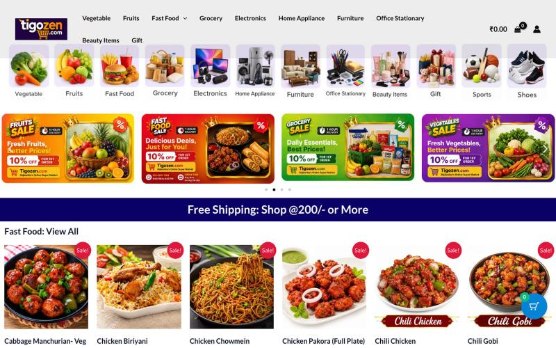 Tigozen: Rajkanika's Online Super Market — screenshot
