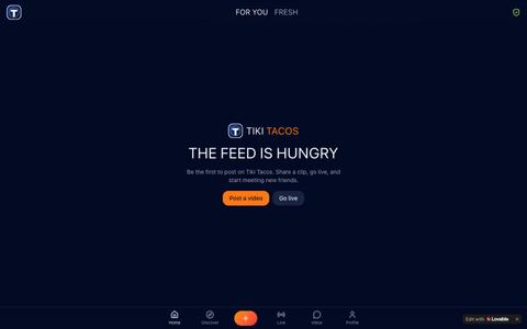 Tiki Tacos — Go Live, Post, Go Viral — screenshot
