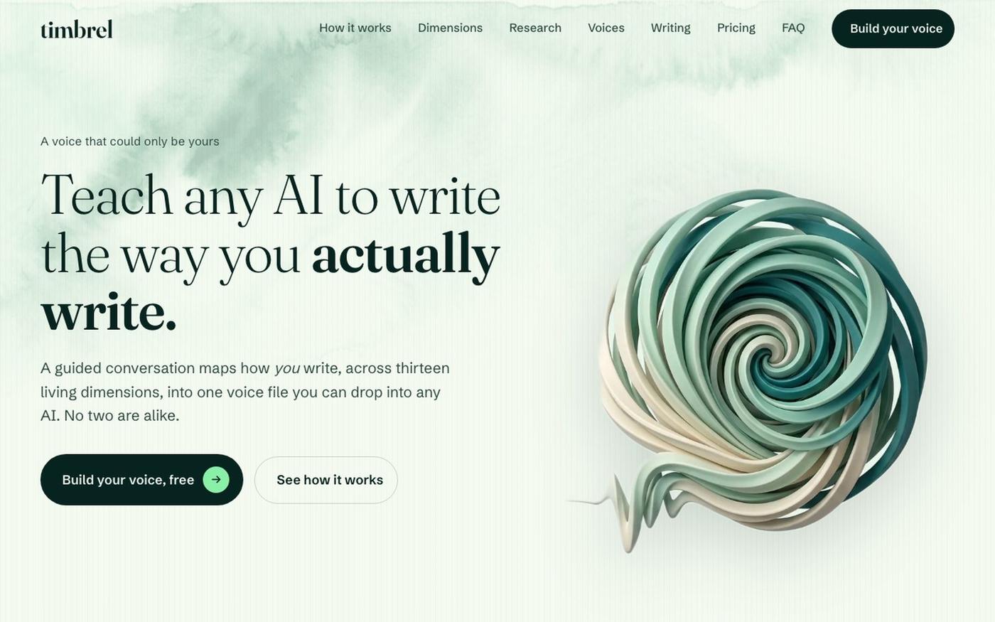 Timbrel — your voice, made human | Make AI Write Like You — screenshot