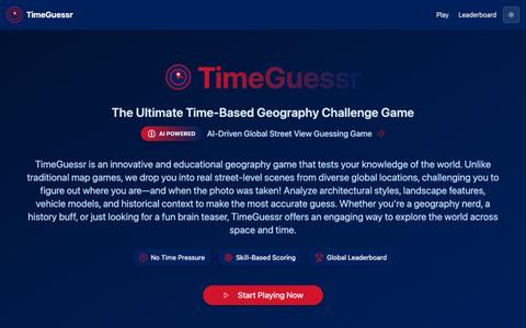 TimeGuessr - Play Geography Game Online | Street View Quiz — screenshot