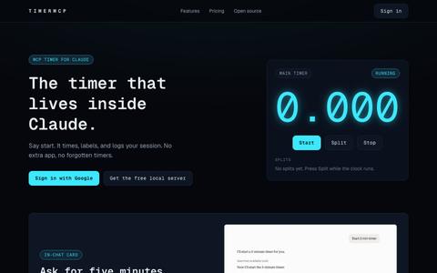 TimerMCP, the timer that lives inside Claude — screenshot