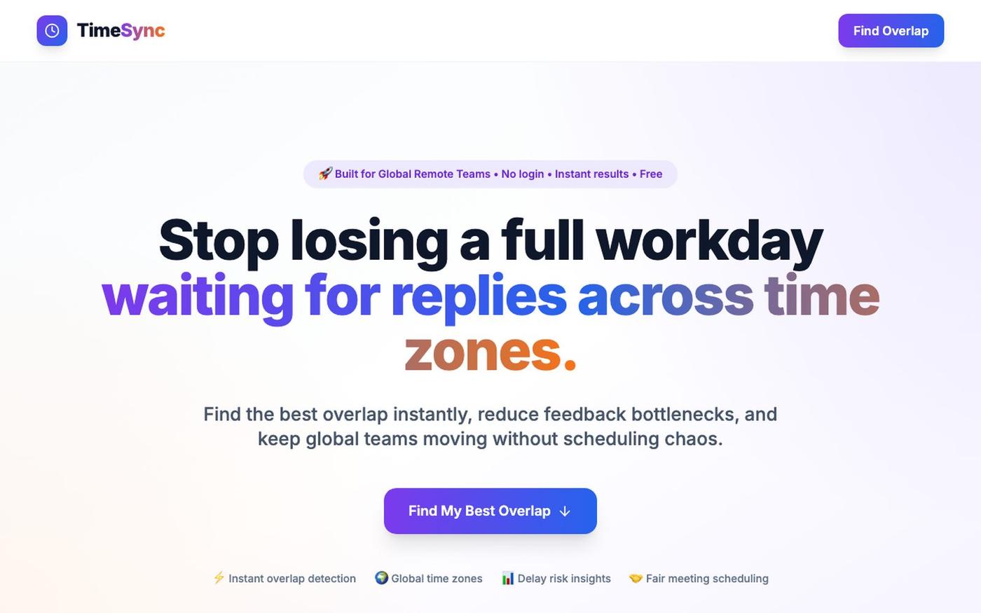 TimeSync Overlap Tool — screenshot