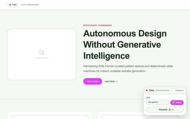 TINA — Procedural Website Generator — screenshot
