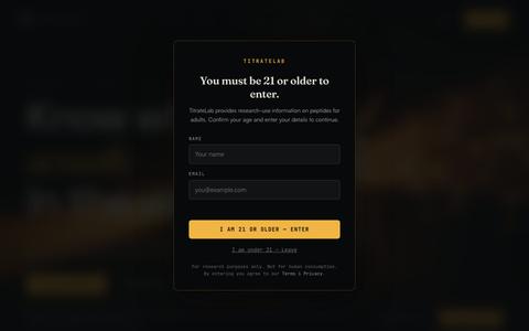 TitrateLab — Know what's actually in the vial. — screenshot