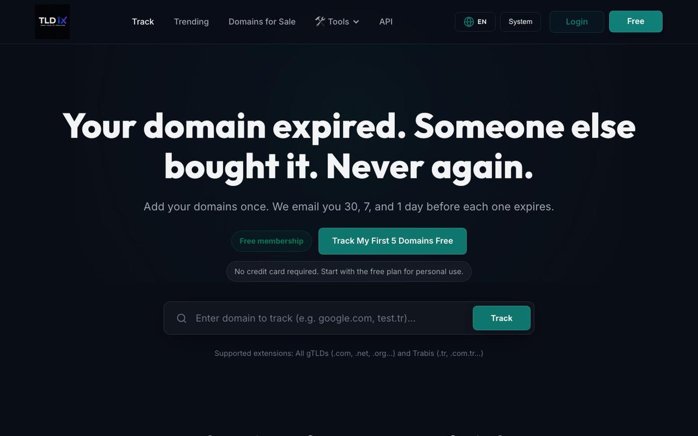 TLDix | Renewal Tracking for Domains, SSL, Hosting and Digital Assets — screenshot