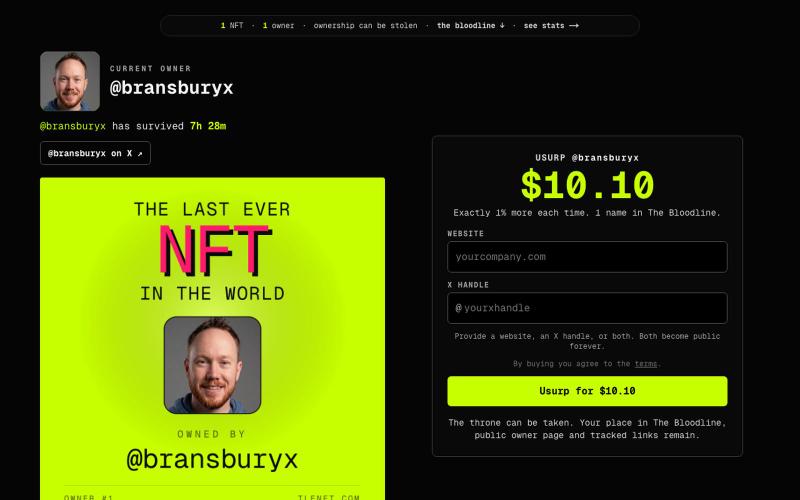 THE LAST EVER NFT IN THE WORLD — screenshot