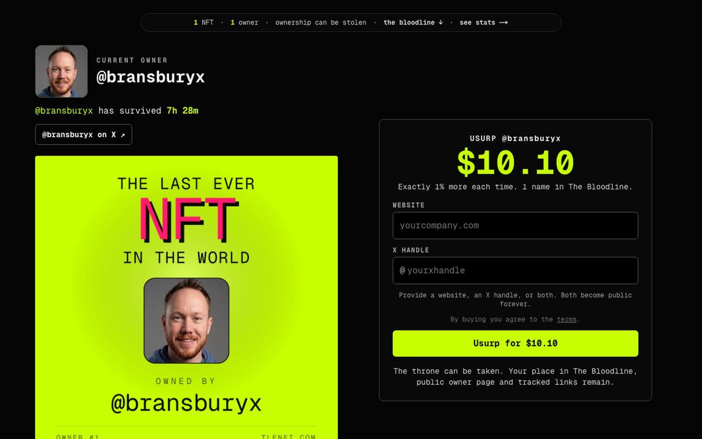 THE LAST EVER NFT IN THE WORLD — screenshot