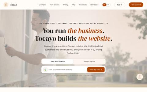 Small Business Website Builder | Tocayo Builds It For You — screenshot