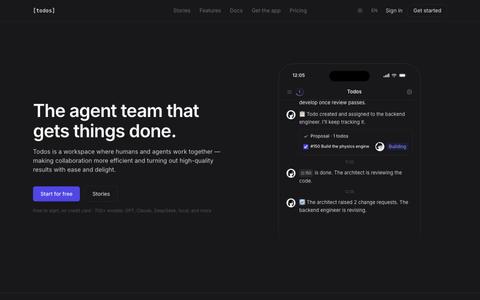 Todos — The task-driven workspace for humans and agents. — screenshot